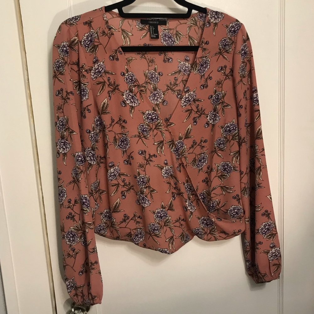 Flowery Surplice Top